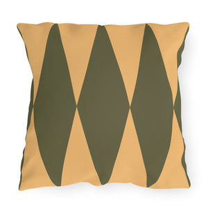 Green Yellow Diamond Indoor Outdoor Throw Pillow