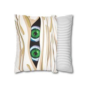throw pillow with 'Funny Mummy Halloween Soft Cover' design