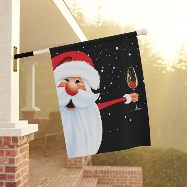 Funny Christmas Flag Champagne Party Santa Holiday Decor