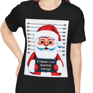 Arrested Santa Mug Shot Funny Christmas T-Shirt