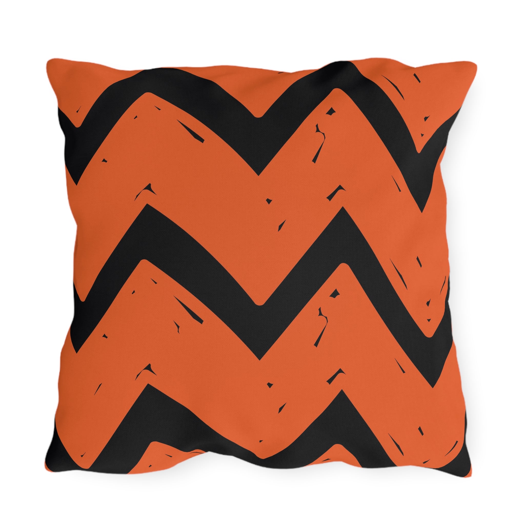 Orange and Black Fall Indoor Outdoor Patio Pillow