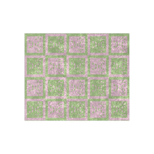 Soft sherpa blanket with 'Pastel Candy Cane Throw Soft Checkered Holiday' design