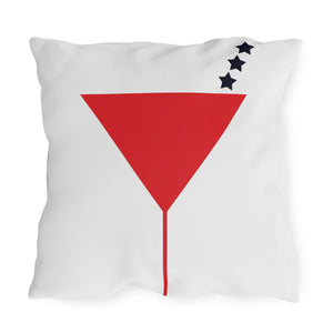 throw pillow with 'Patriotic Martini Reversible Outdoor Indoor' design
