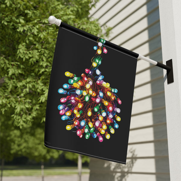 Tangled Lights Funny Christmas Flag