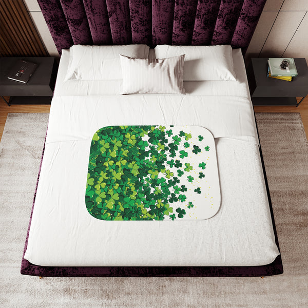 Lucky Shamrocks Infant Toddler Sherpa Baby Blanket