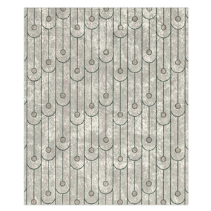 Soft sherpa blanket with 'Green & White Art Deco Decorative Throw' design