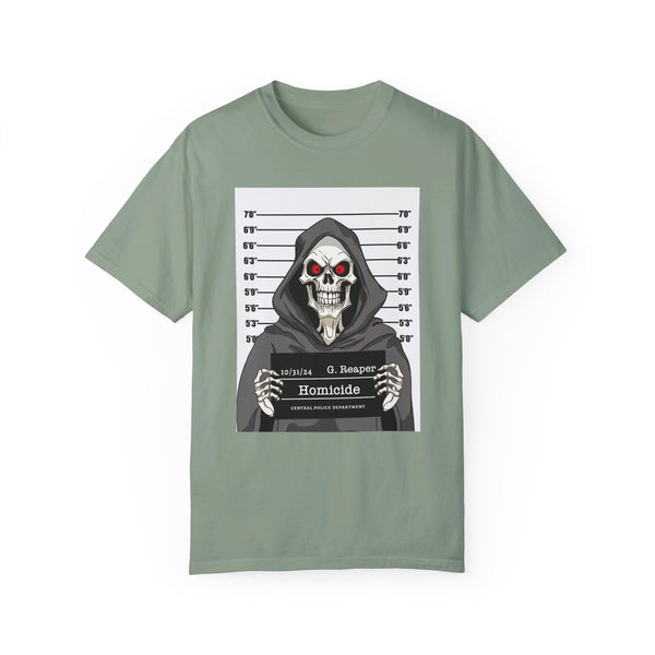 Comfort Colors® Grim Reaper Mug Shot Funny T-Shirt