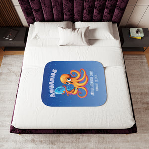 Personalized Aquarius Zodiac Soft Sherpa Baby Blanket | Custom Gift