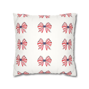 throw pillow with 'Patriotic Bows 4th of July Soft Accent Cover' design