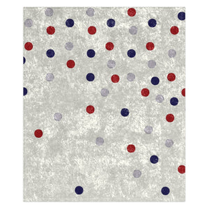 Soft sherpa blanket with 'Patriotic Polka Dots Chic Shimmering Throw' design