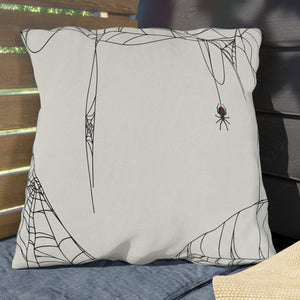 throw pillow with 'Hanging Spider' design