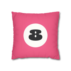 throw pillow with 'Pink 8 Ball Cover' design