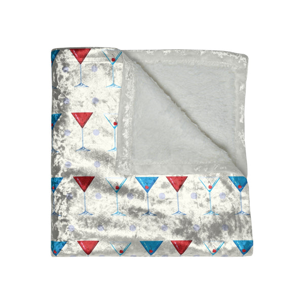 Red, White, and Blue Martinis Chic Patriotic Throw Blanket