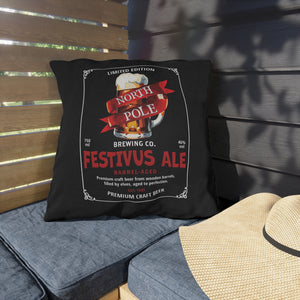 throw pillow with 'North Pole Brewery Christmas' design