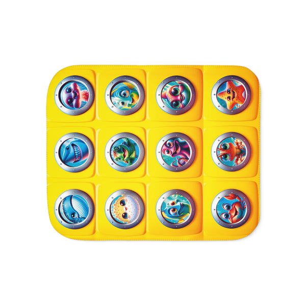 Yellow Sub Ocean Newborn Toddler Sherpa Baby Blanket