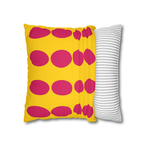 throw pillow with 'Pink & Yellow Reversible Retro Cover' design