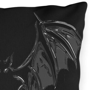 throw pillow with 'Black Bat Spooky Accent' design