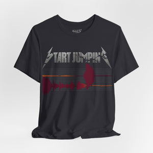 Team purple t-shirt with 'Virginia Tech Metallica Seismograph Chart' design on a white background