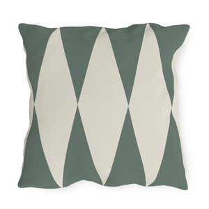 throw pillow with 'Green & White Diamond' design