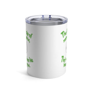mug with 'Grinch Heart Grows Funny Christmas Insulated Travel 10oz' graphic on a white background