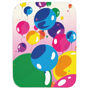 Colorful Balloons Soft Sherpa Baby Blanket