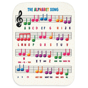 Soft sherpa blanket with 'The ABC Alphabet Song' design