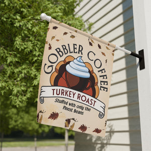 Garden flag with 'Turkey Roast Coffee Funny Thanksgiving' design