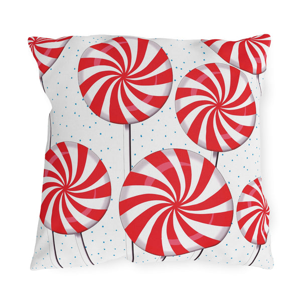 Candy Cane Reversible Indoor Outdoor Christmas Throw Pillow