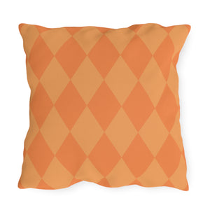 Reversible Orange Spring Harlequin Outdoor Pillow