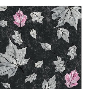Fall Leaves Grey & Pink Decorative Throw Blanket