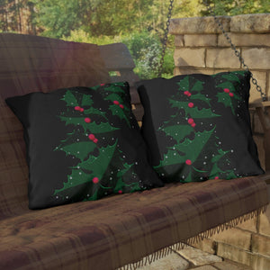 throw pillow with 'Holiday Ivy Christmas' design