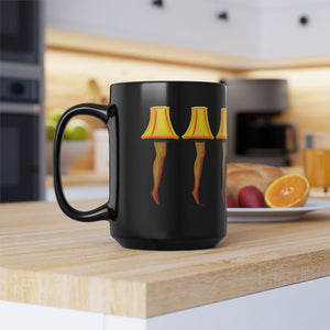 mug with 'Leg Lamp A Christmas Story' graphic on a white background