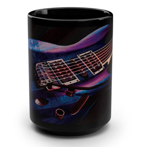 mug with 'Patriotic USA Guitar Music' graphic on a white background