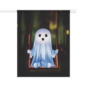 Cute Swinging Ghost Decor Halloween Yard Flag