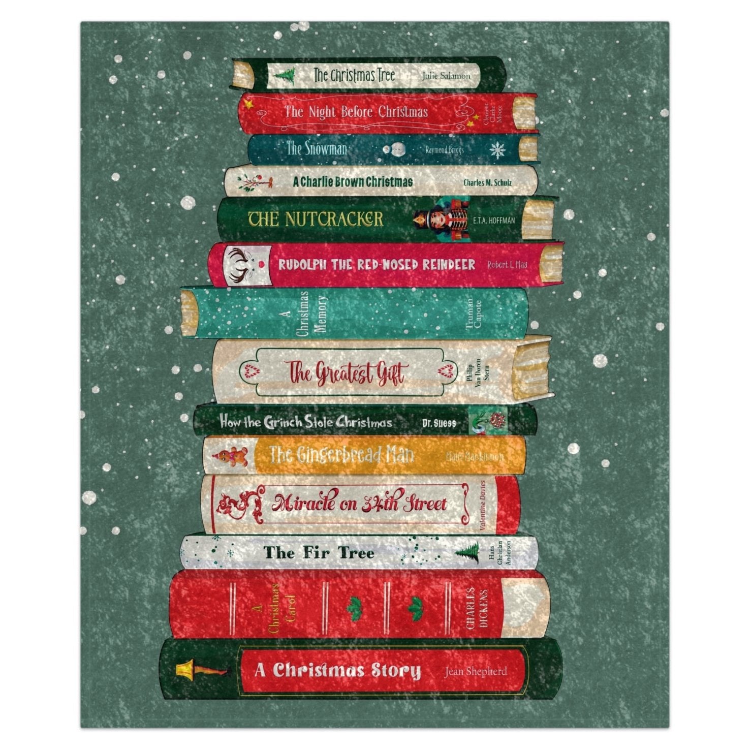 Classic Christmas Books Holiday Throw Blanket