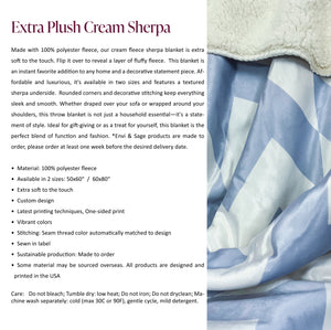 Soft sherpa blanket with 'Orange Floral Sherpa Throw' design
