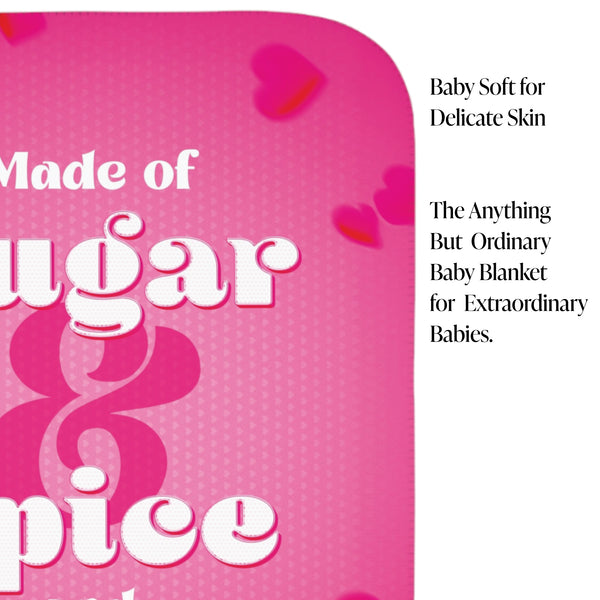 Sugar and Spice Pink Sherpa Baby Blanket