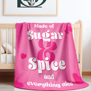 Sugar and Spice Pink Sherpa Baby Blanket