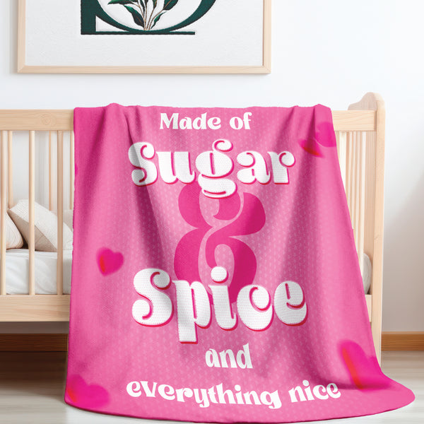 Sugar and Spice Pink Sherpa Baby Blanket