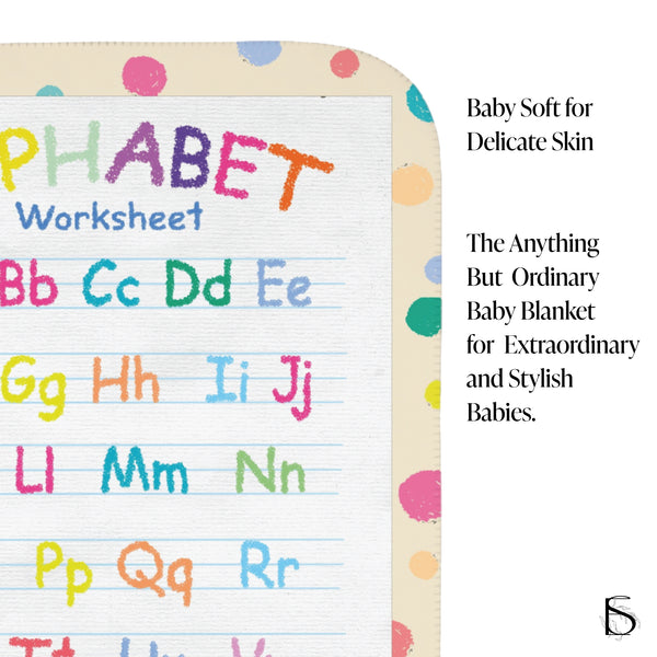ABC Crayon Soft Sherpa Baby Blanket