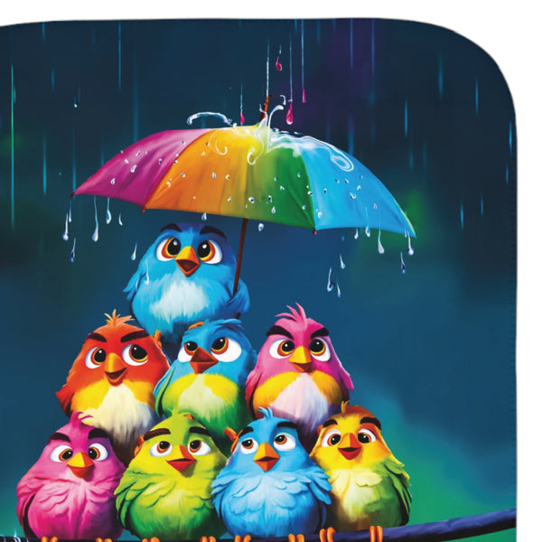Cute Rainbow Birds Colorful Sherpa Baby Blanket