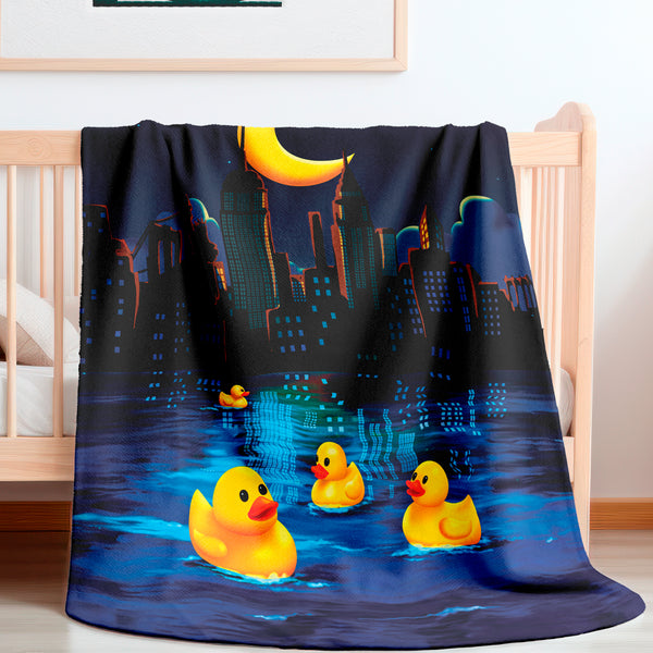 NYC Night Swim Ultra Soft Sherpa Baby Blanket