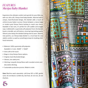 Green Crocodile Print Sherpa Baby Blanket