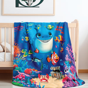 soft sherpa blanket with 'Under the Sea | Newborn & Toddler' design