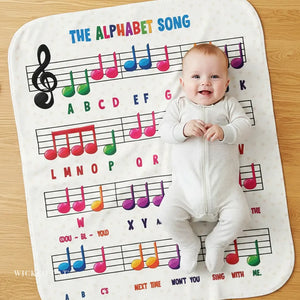 Soft sherpa blanket with 'The ABC Alphabet Song' design