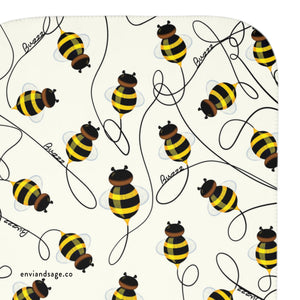 Buzzing Bees Soft Sherpa Baby Blanket | Newborn & Toddler Gift