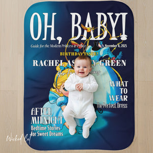 Personalized Fairy Tale Princess Soft Sherpa Baby Blanket | Custom Gift