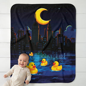 NYC Night Swim Ultra Soft Sherpa Baby Blanket