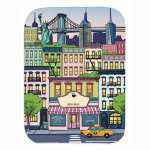 Personalized Name New York City Soft Sherpa Baby Blanket
