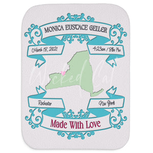 Personalized Newborn Soft Sherpa Baby Blanket | Custom Baby Gift